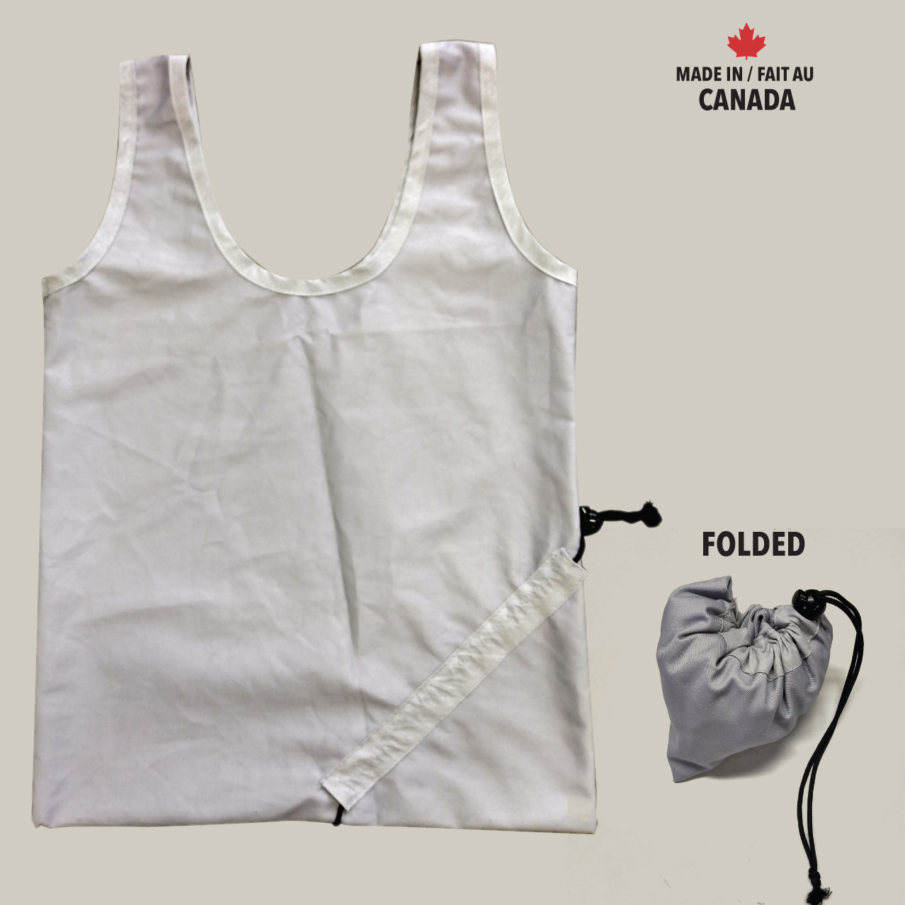 Made in Canada polycotton twill folding bag